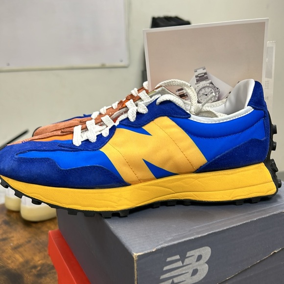Orange and Blue New Balance 327 - Picture 3 of 5
